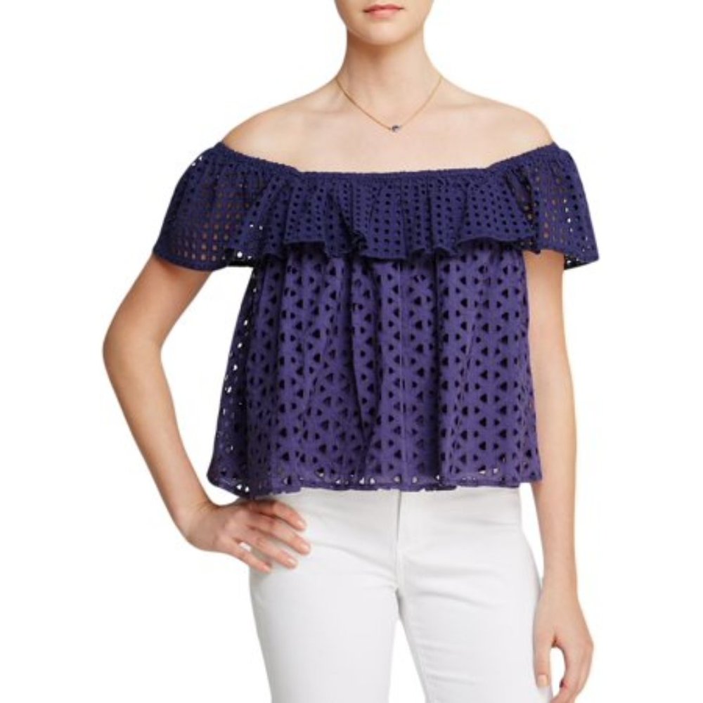 Rebecca Minkoff Celestine Eyelet Ruffle Top - Picture 4 of 8